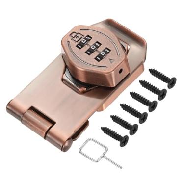 Imagem de PATIKIL Fechadura de combinação de armário sem chave 7,6 cm, liga de zinco, 3 dígitos, botão de torção, trava de ferrolho para armários, armário, gaveta, armário de cozinha ao ar livre, bronze