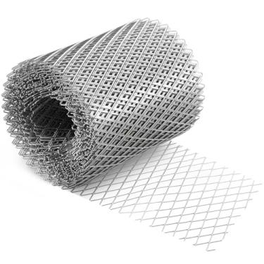 Imagem de Protetor de calha de alumínio em rolo de 12 cm x 1,5 m, protetores de calha de folha de aço revestido durável, proteção de calhas de filtro de folha de alumínio, protetor de folhas protege contra