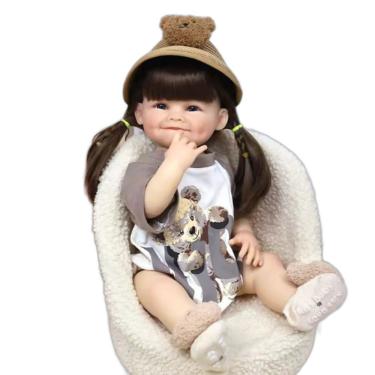 Imagem de Bebê Reborn Menina, Olhos Abertos, Corpo Todo Em Vinil De Silicone