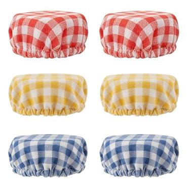 Imagem de Tampa de pote de massa fermentada, capa de pano de massa fermentada reutilizável, 6 peças de capas de pano de algodão feitas à mão para iniciantes de fermento para pão Sourdough Suprimentos para assar