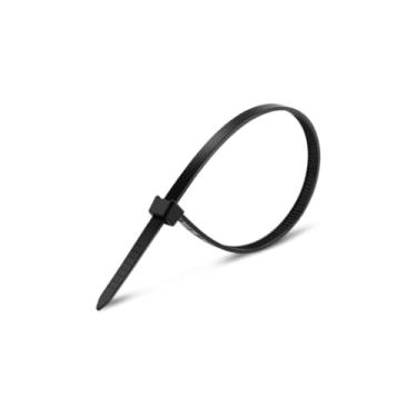 Imagem de Abraçadeira de Nylon Preta, 40cm x 7,6mm, 50 Unidades, Material Nylon 66, com Proteção UV, para Organização de Cabos e Fios