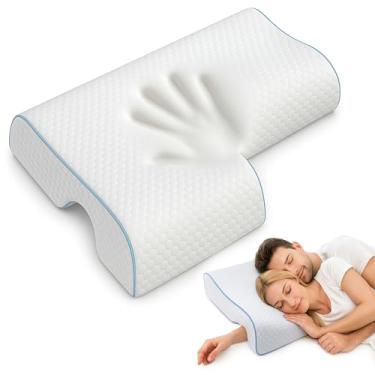 Imagem de amusediy Travesseiro ergonômico de espuma viscoelástica para casais – Travesseiro antipressão com túnel de braço, alivia a dor no pescoço e no ombro, ideal para abraçar e dormir (braço direito)