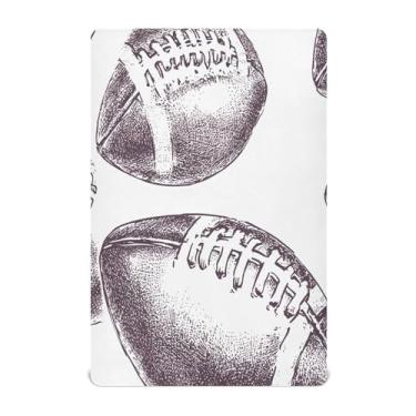 Imagem de STAYTOP Lençol de berço retrô de rúgbi para meninos e meninas, lençol com elástico para berço padrão e colchão infantil, de microfibra supermacia, 132 x 71 cm