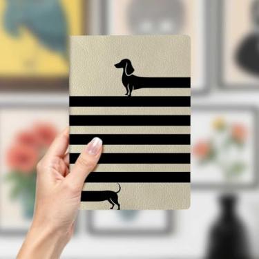 Imagem de Caderno de couro para cães, caderno A5 para anotações no escritório, agenda de 21 x 14,7 cm, agenda, diário de viagem, artigos para cães, presentes para amantes de cães 8