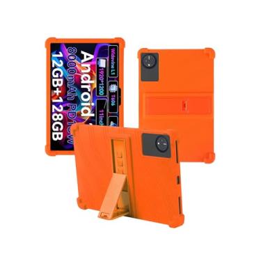 Imagem de Capa para tablet Headwolf WPad 7 de 11 polegadas, leve, à prova de choque, capa protetora, de silicone macio, ajustável para crianças, para Headwolf WPad 7, laranja