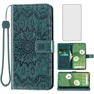 Imagem de Asuwish Capa de telefone para Google Pixel 7 5G carteira com protetor de tela de vidro temperado girassol capa flip fina suporte para cartão acessórios para celular Pixel7 Pixle Seven 6.3 mulheres