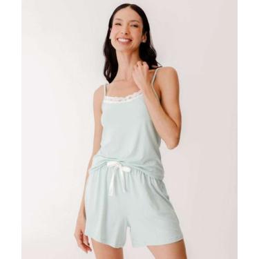 Imagem de Pijama Feminino Liso Alças Finas Marisa-96014, Verde, G
