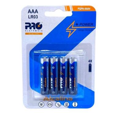 Imagem de Pilha Alcalina AAA LR03 Blister com 4Und Proeletronic 1,5V