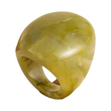 Imagem de Anel Largo De Resina Geométrica Boho Feminino 6 Estilos Joias De Festa