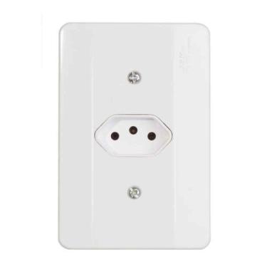 Imagem de Tomada 3P 10A Linha Millenium Mectronic - Conjunto de Tomadas Elétrica