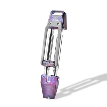 Imagem de Hamans Pry Bar de titânio EDC com polia de deszíper e clipe traseiro, ferramenta de bolso 3 em 1 portátil multiferramenta (barra de rosca, abridor de lata, extrator de unhas) para uso ao ar livre