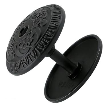 Imagem de Placa de cobertura vintage de liga de zinco para furo de porta de 5 cm de diâmetro com parafusos para decoração de enchimento de furos (preto)