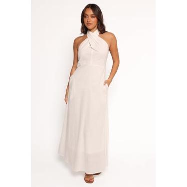 Imagem de Petal & Pup Vestido longo feminino Betsy Halterneck branco, Branco, GG