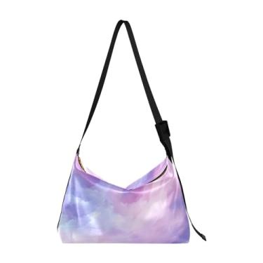 Imagem de Bolsa transversal Galaxy Wallpaper com alça larga, bolsa de ombro de couro, bolsa de ombro masculina de couro, Papel de parede Galaxy - 3, One Size