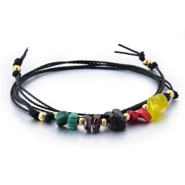 Imagem de Pulseira trançada de 12 zodíacos de cascalho natural, joias de pedra patrona, presente de aniversário para festivais, One Size Fits Most, Pedra preciosa, pedras preciosas