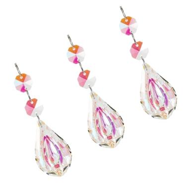 Imagem de 3 peças Crystal Sun Catchers Pingente de prisma de gota de cristal transparente para decoração de casa janela interna ao ar livre jardim escritório carro decoração