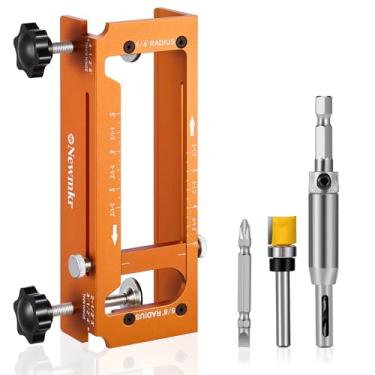 Imagem de Gabarito de dobradiça de porta, modelo de roteador, encaixe de dobradiça de porta de liga de alumínio para dobradiças de porta de 6,3 cm a 12,7 cm de comprimento e espessuras, dobradiça de canto