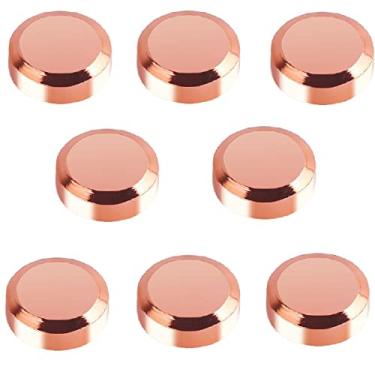 Imagem de 8 peças de parafusos espelhados, tampa de cobre puro, pregos de espelho decorativos, 22 mm de diâmetro, inclinados, parafusos de espelho, pregos de cobertura para placas de publicidade (ouro rosa)