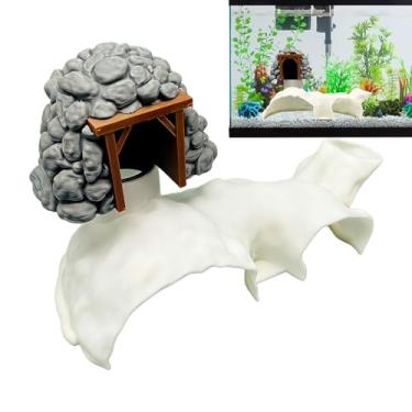 Imagem de Esconderijos Para Tanque De Peixes - Decoração De Paisagem Para Habitat De Camarões,Aquário,Para Betta, Guppy, Cory, Cichlídeos Pequenos, Bagres, Répteis em Esconderijo, Caranguejo-eremita e Refúgio