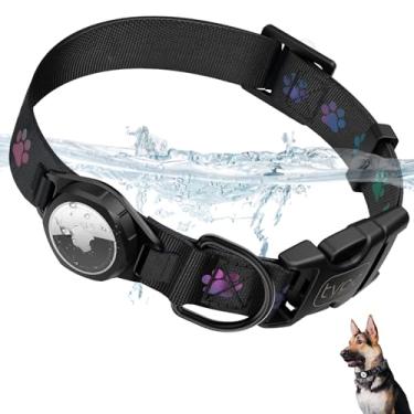 Imagem de Coleira de cachorro Air Tag, IP67 à prova d'água para coleira de ar (GG, preta)