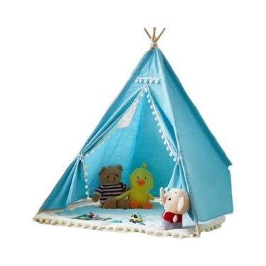 Imagem de Tenda Teepee Portátil Para Crianças De 1,6M, Casa De Brincar Triangula