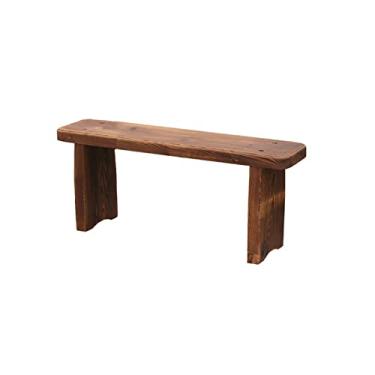 Imagem de LOERSS Banco de madeira, banco de jardim de madeira, cadeira de pátio ao ar livre, sofá para todos os climas, para ambientes internos e externos, jardim, quintal, parque, cor de carbonização (tamanho