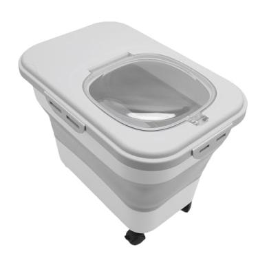 Imagem de Mingzhe Recipiente de Armazenamento de Alimentos para Animais de Estimação, Grande Capacidade, Multifuncional, Selado, Armazenamento de Alimentos para Cães, Balde Dobrável Portátil, 20l