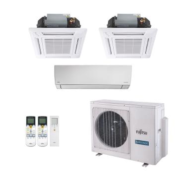 Imagem de Ar-Condicionado Multi Split Inverter Fujitsu 23.000 (1x Evap HW 7.000 + 1x Evap Cassete 4 Vias 9.000 + 1x Evap Cassete 4 Vias 12.000) Quente/Frio 220V