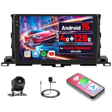 Imagem de Inefala [4 + 128 GB] Rádio automotivo Android 15 para Toyota Highlander 2014-2019 com carplay sem fio/Android Auto, tela sensível ao toque HD de 10 polegadas com GPS WiFi, Bluetooth, FM/RDS EQ SWC