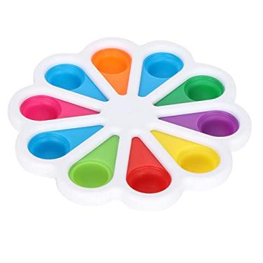 Imagem de Paleta de pintura infantil, potes codificados por cores, materiais de arte laváveis ​​para casa, escola, jardim de infância, material de borracha plástica durável (Branca)