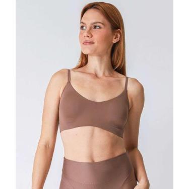 Imagem de Sutiã Top Com Bojo Básico Sem Costura DelRio Marrom-61034, Marrom, 48