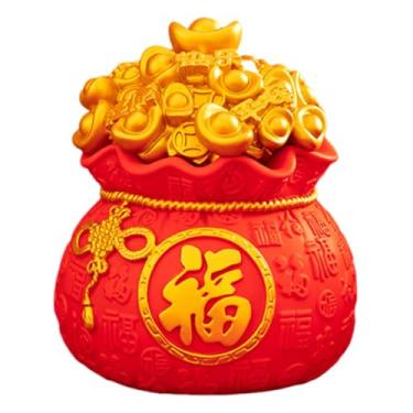 Imagem de Baoblaze Estátua Sacola da Sorte, Estatueta Decorativa, Porquinho Cofrinho Colecionável, Objeto de Decoração para Mesa, Armário de Entrada, Prateleira ou, Fu Pequeno