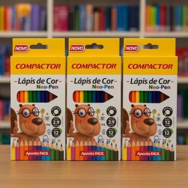 Imagem de Kit 3 Caixas Lápis de Cor Compactor Neo-Pen 12 Cores - compactor neo p