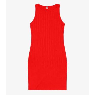 Imagem de Vestido Curto Em Ribana Canelada Rovitex Laranja, M, Laranja
