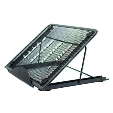 Imagem de Suporte de Mesa para Notebook Multifuncional Metal Plegável com 6 Níveis Ajustáveis Riser Portátil Ventilação Resfriamento do Laptop