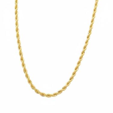 Imagem de Corrente Cordão Baiano Liso 3MM Banhado em ouro 18k 45cm+5cm