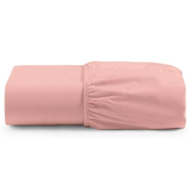 Imagem de Lençol Unique Avulso De Baixo Casal Padrão Com Elástico Micro Percal 400 Fios - Rosê
