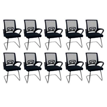 Imagem de  Kit 10 Cadeiras de Escritório Begônia Oficial Fixa