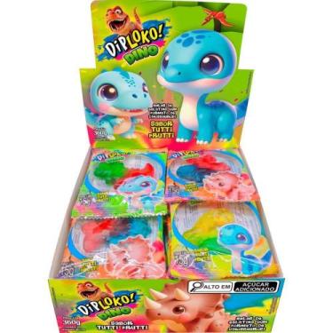 Imagem de Doce Dino GUMMY Balas de Gelatina Tutti Frutti Display com 24 Unidades