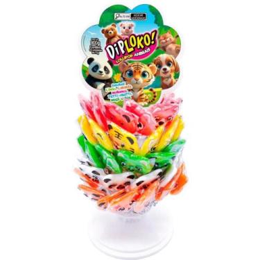 Imagem de Doce DIP Loko Lollipop Animais Sortidos Display com 60 Unidades