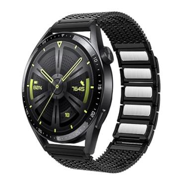 Imagem de SAAWEE Pulseira magnética de 22mm para huawei watch gt 4 3 pro 46mm 2e ultimate pulseira de aço inoxidável para samsung gear s3 45mm pulseira milanesa(Black)