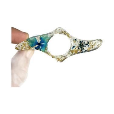 Imagem de Marcadores De Página De Resina Com Flores Secas Coloridas, Anéis De De