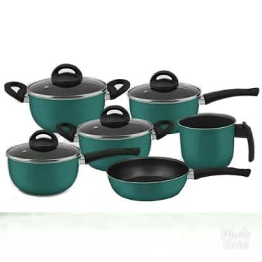 Imagem de Conjunto de Panelas Antiaderente Marpal 06 Peças Original, Verde