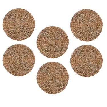 Imagem de Lugar Americano Redondo Sintético Rattan 38cm Mesa Posta Bege (6)