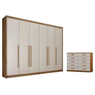 Imagem de Guarda Roupa Casal Bragança e Gaveteiro Milão com Chave Cumaru 25 Fend