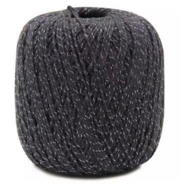 Imagem de BARBANTE EUROROMA BRILHO PRATA 4/6 400 GR COR 350 CHUMBO - Ideal para 