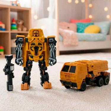 Imagem de Brinquedo Robô Soldado Acessórios Transforma Carro Militar