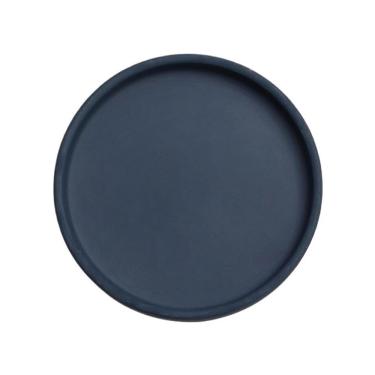 Imagem de Pires de plantas Bandeja coletora redonda simples de paletes, pires vaso cerâmica para áreas internas e externas(Navy Blue,X-Small)