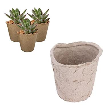 Imagem de AYNEFY Vasos de Turfa para Iniciação de Plantas, 100 Unidades de 6 Cm, Recicláveis, Biodegradáveis, Redondos, Copos para Iniciação de Sementes, Cultivo de Plantas, Transplante de