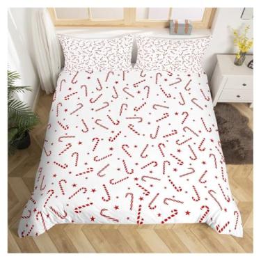 Imagem de SPXMQSS Jogo de lençol de casal, cama de casal, edredom com fronhas, conjunto de cama de casal, conjunto de edredom de solteiro A 210 x 210 cm, 3 peças